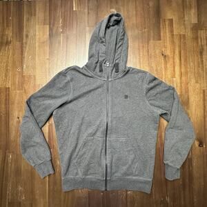 G-Star RAW Hoodie Mens Large Gray Core Hooded Zip Sweatshirt D05333-7809-390